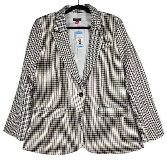 Vince Camuto Jackets & Blazers - Vince Camuto Plaid Blazer Womens Large NEW Checkered Single Button Lined Jacket